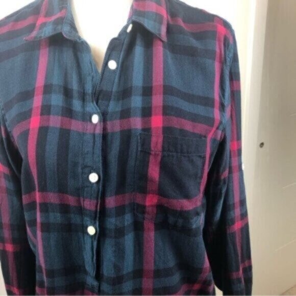 Gap Green Plaid Cotton Button Down Shirt Medium - Picture 4 of 6